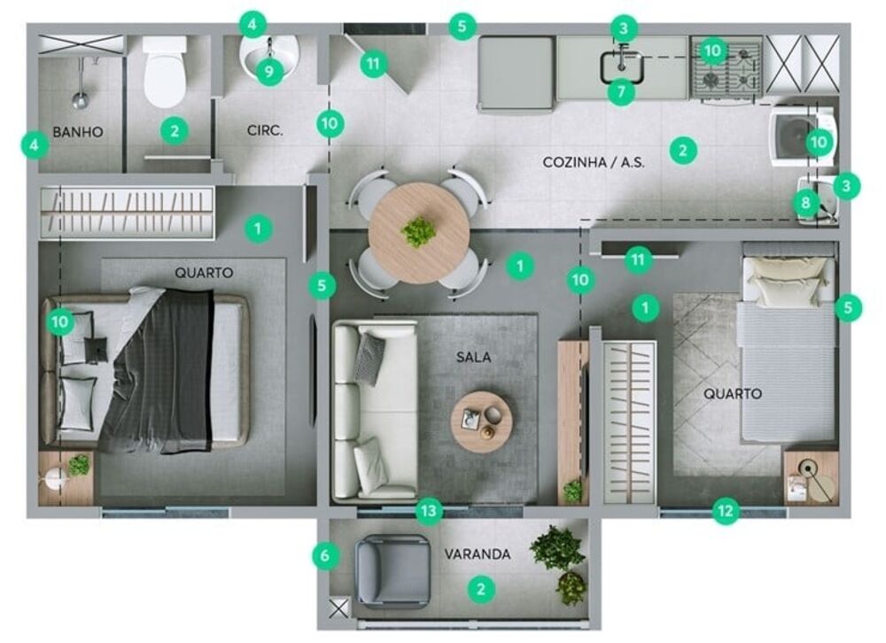Apartamento, 2 quartos, 34 m² - Foto 8