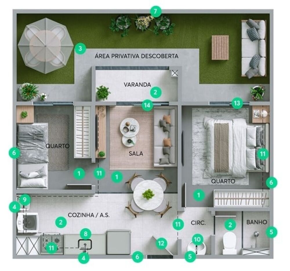 Apartamento, 2 quartos, 34 m² - Foto 3