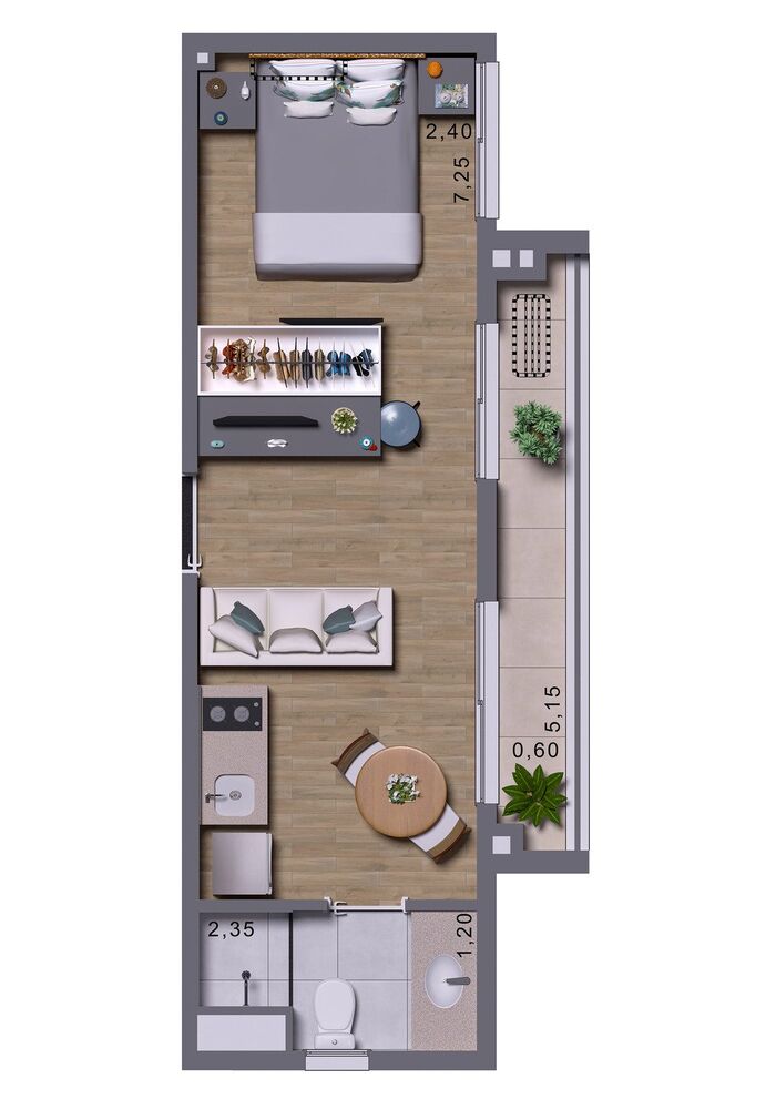 Apartamento, 1 quarto, 17 m² - Foto 4