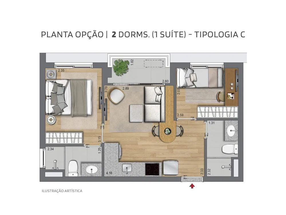 Apartamento, 2 quartos, 36 m² - Foto 4