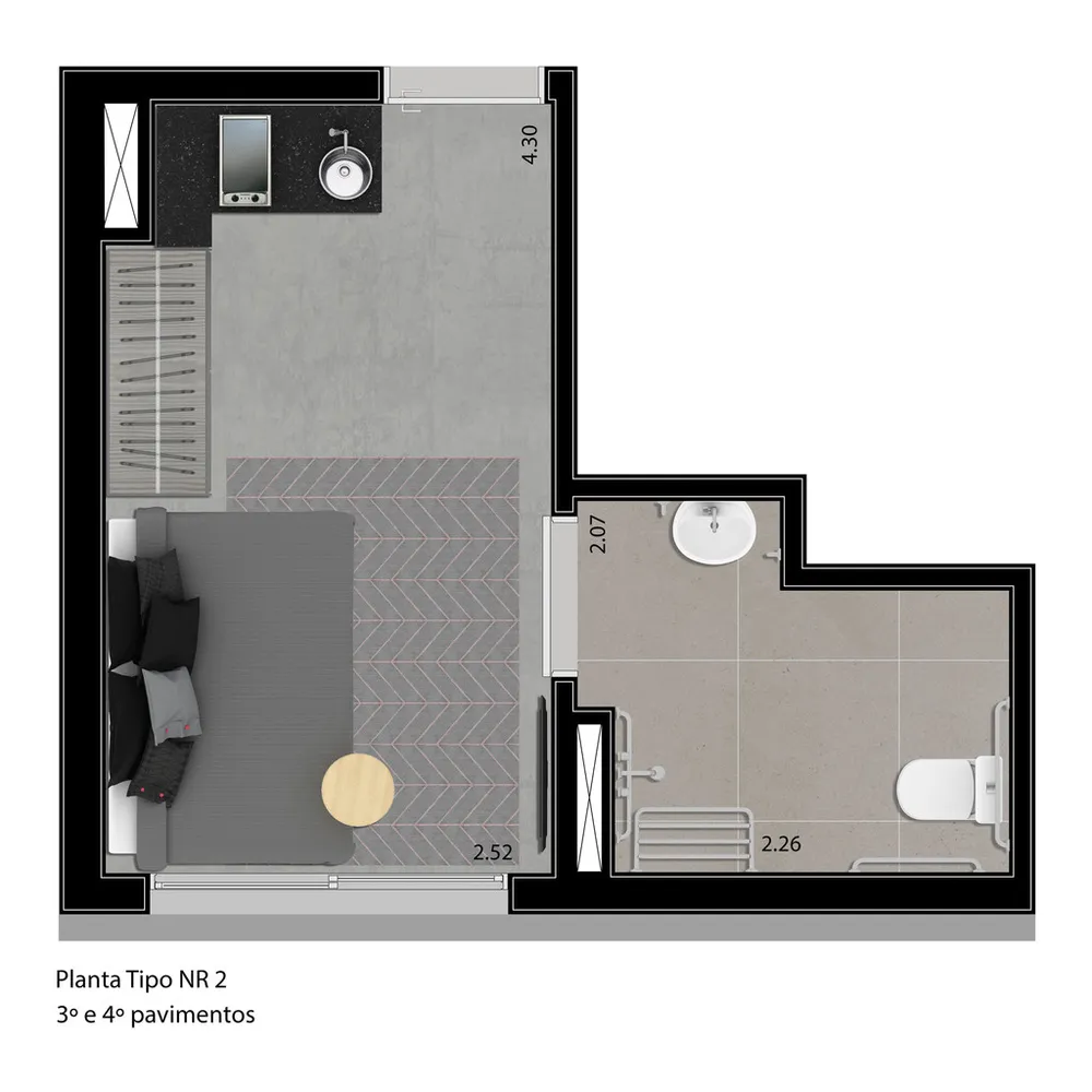 Apartamento, 1 quarto, 24 m² - Foto 4