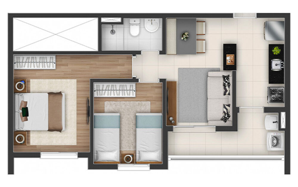 Apartamento, 2 quartos, 59 m² - Foto 2