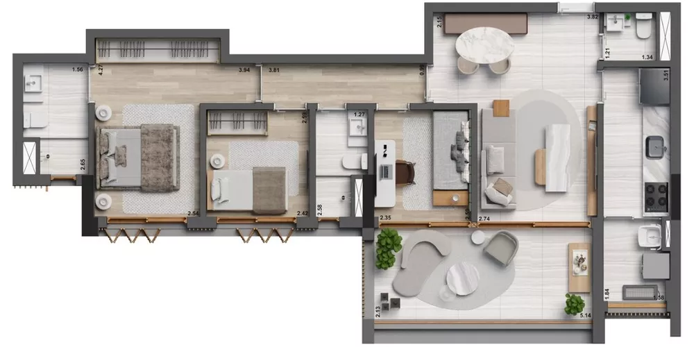 Apartamento, 3 quartos, 132 m² - Foto 2