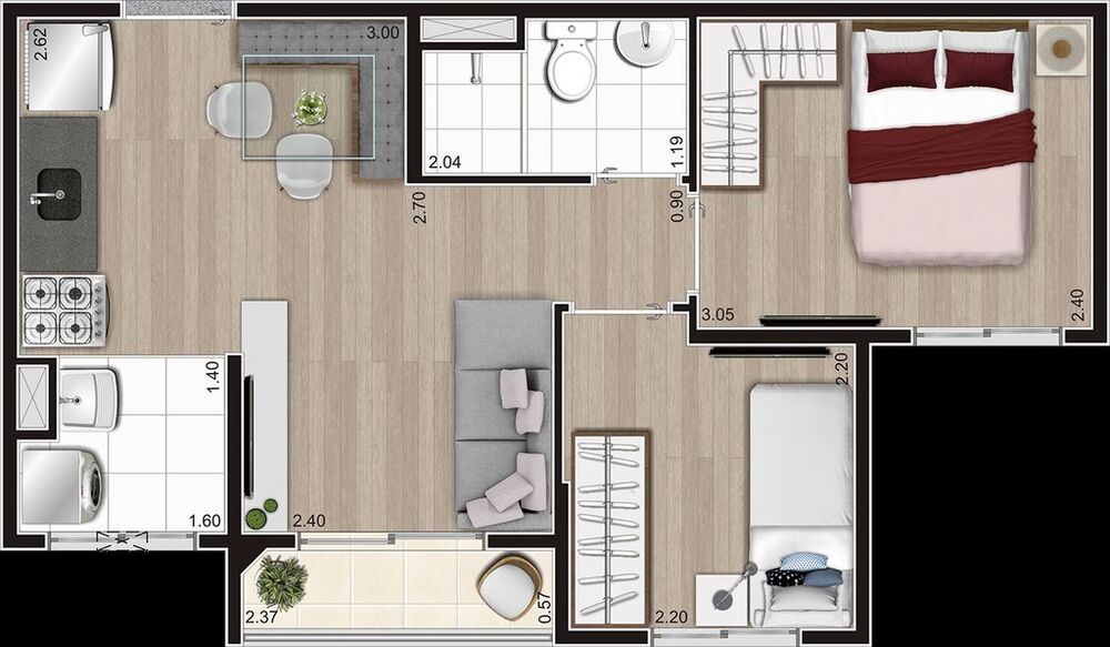 Apartamento, 2 quartos, 37 m² - Foto 12