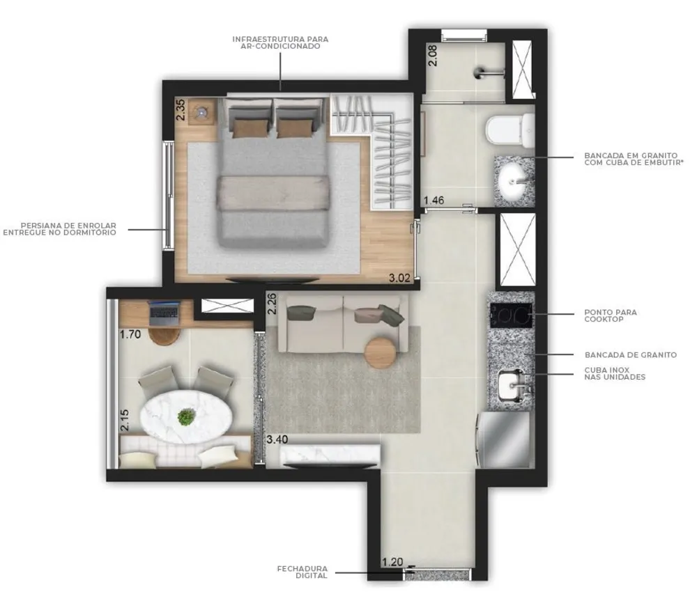 Apartamento, 1 quarto, 28 m² - Foto 4