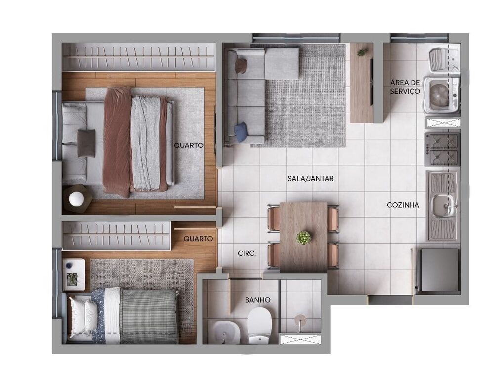 Apartamento, 2 quartos, 33 m² - Foto 2