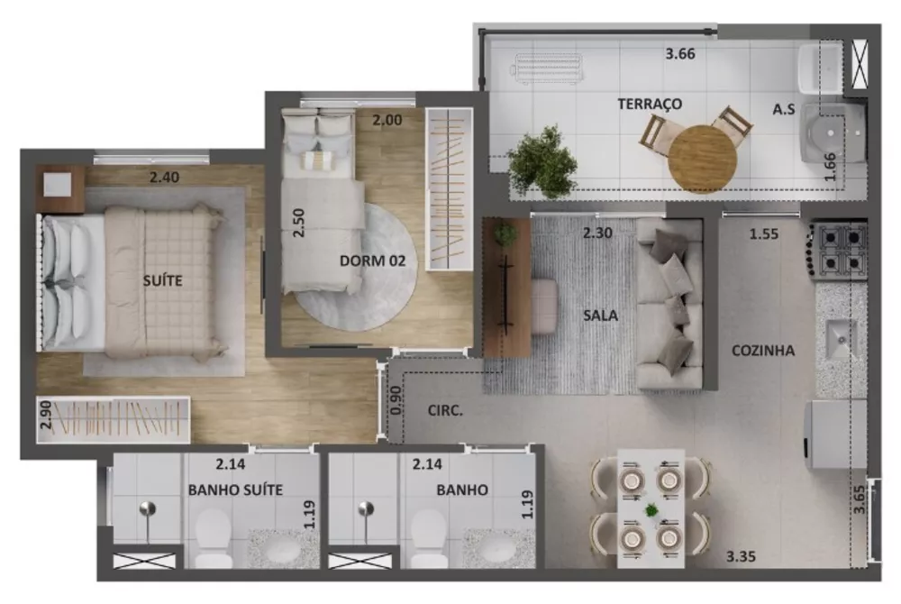 Apartamento, 2 quartos, 42 m² - Foto 24