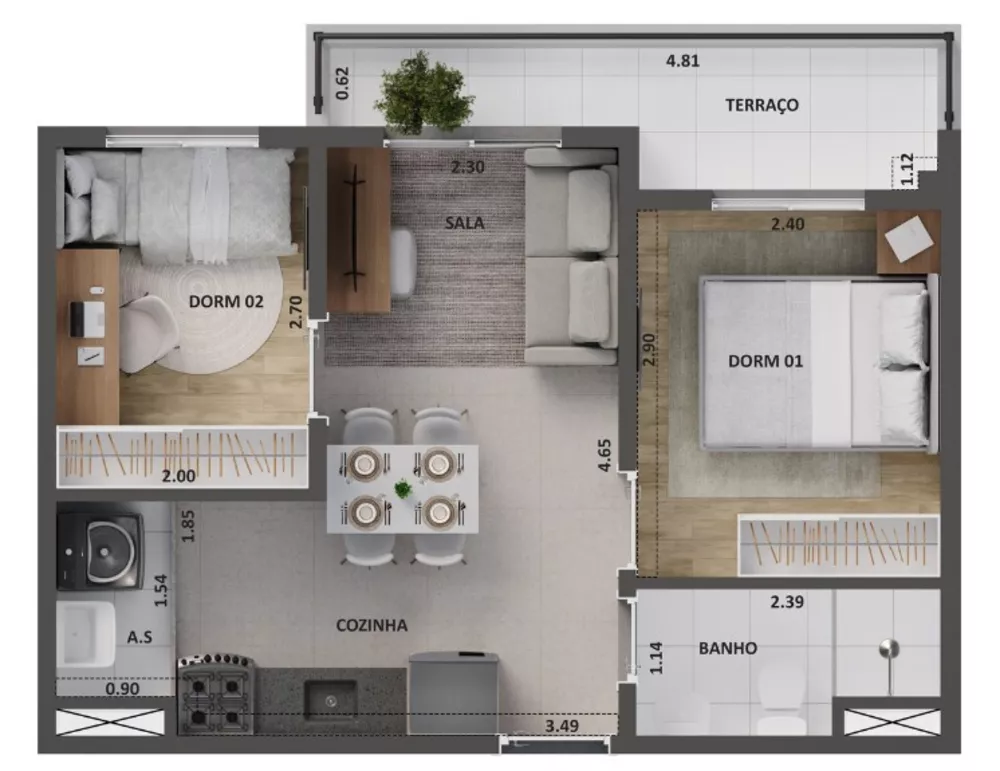 Apartamento, 2 quartos, 42 m² - Foto 22