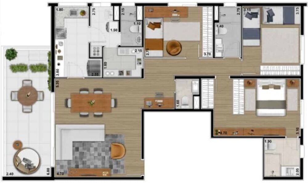 Apartamento, 3 quartos, 102 m² - Foto 6