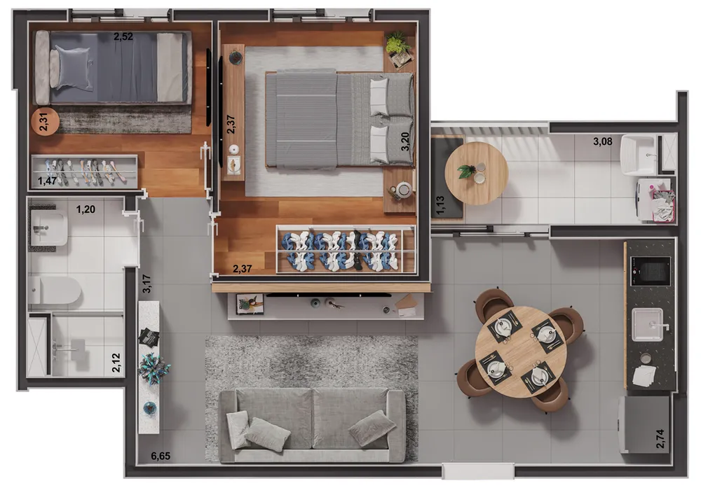 Apartamento, 2 quartos, 40 m² - Foto 3
