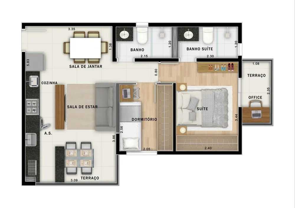 Apartamento, 2 quartos, 49 m² - Foto 4