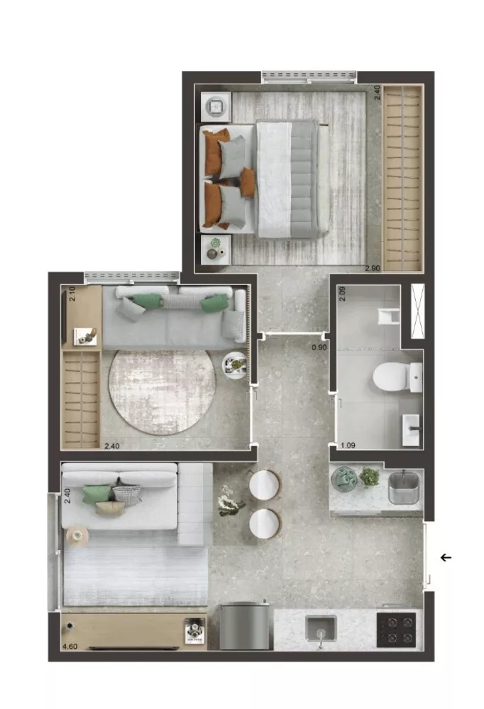Cobertura, 1 quarto, 34 m² - Foto 11