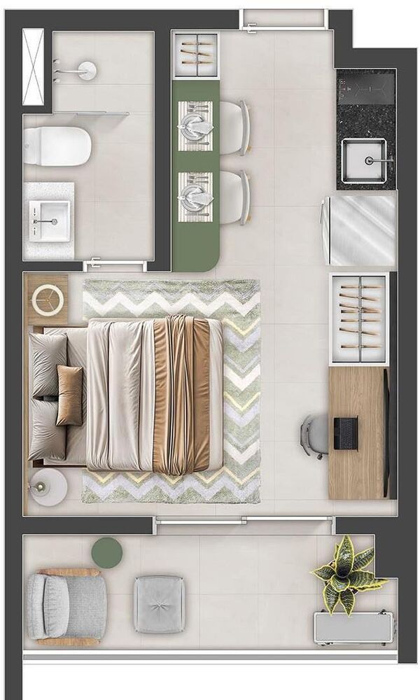 Apartamento à venda com 1 quarto, 25m² - Foto 1