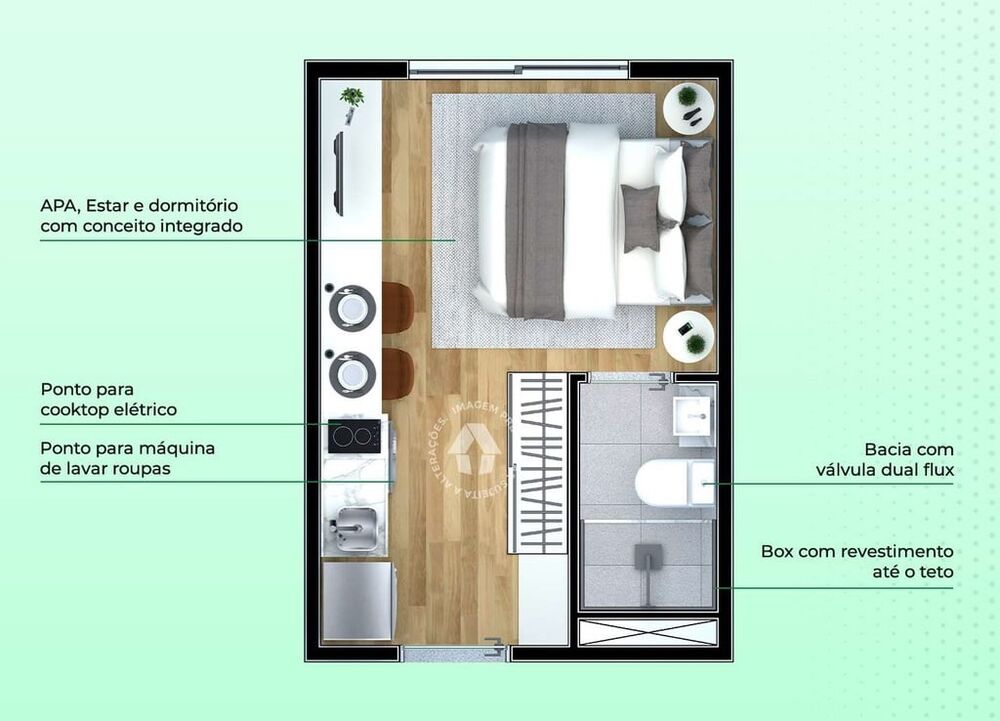 Apartamento, 1 quarto, 24 m² - Foto 8