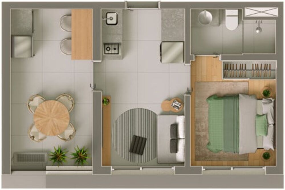 Apartamento, 2 quartos, 44 m² - Foto 1