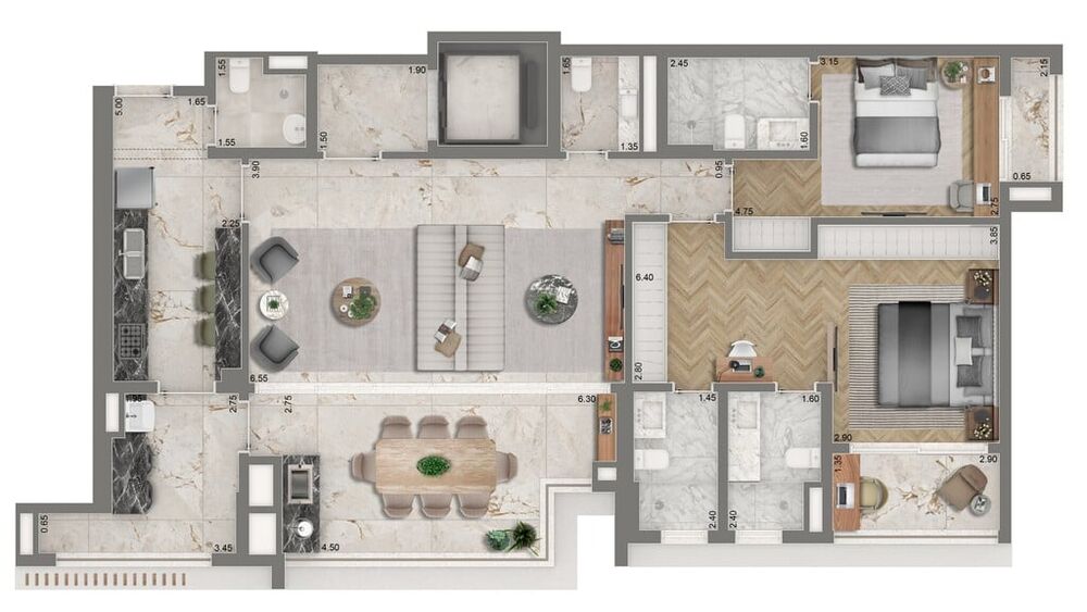 Apartamento, 2 quartos, 165 m² - Foto 2