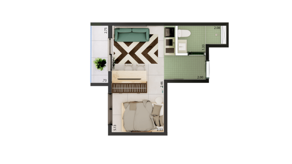 Apartamento, 1 quarto, 45 m² - Foto 3