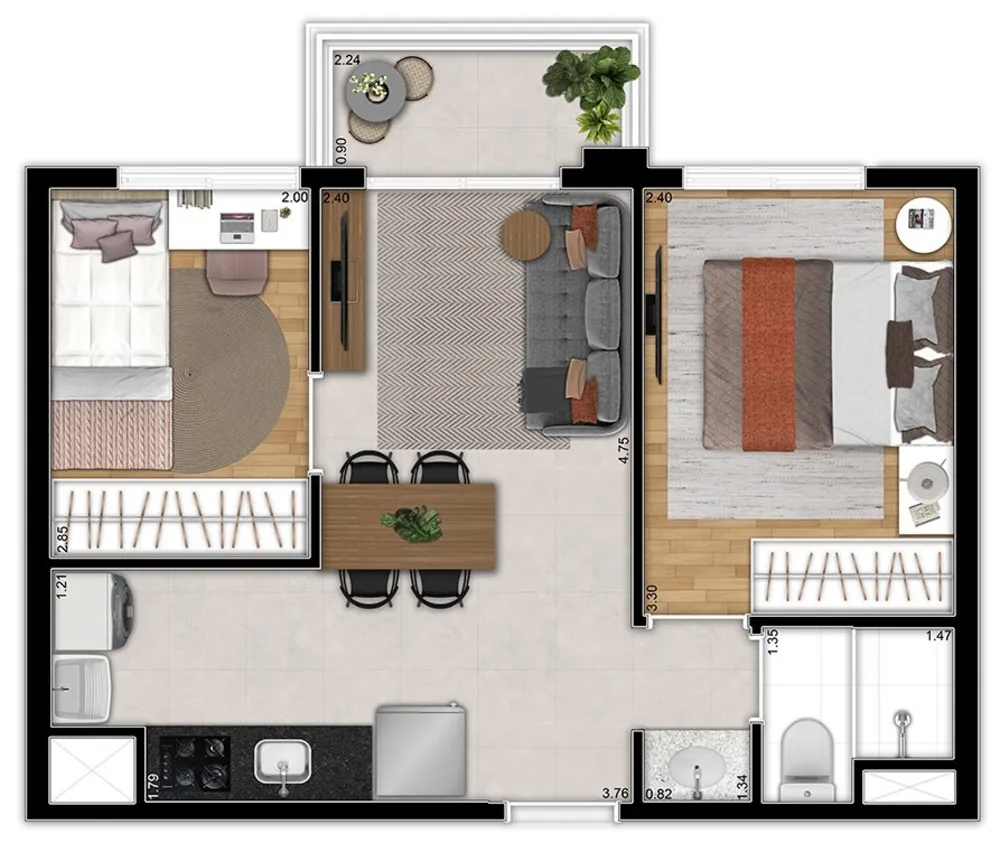 Apartamento, 1 quarto, 28 m² - Foto 4