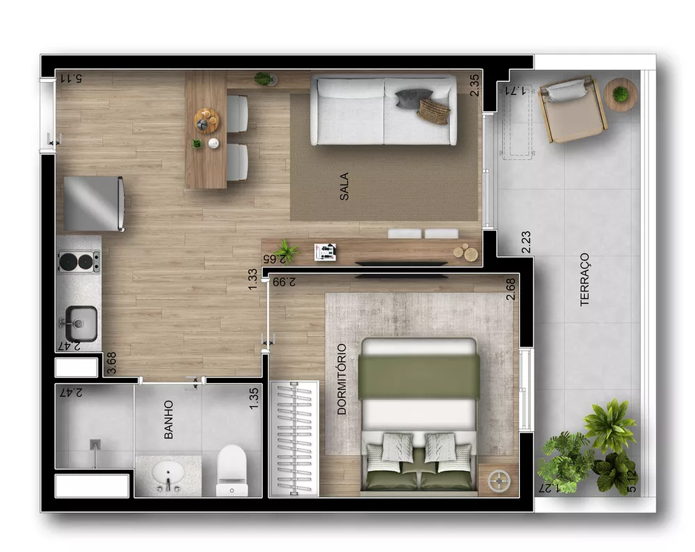 Apartamento, 1 quarto, 38 m² - Foto 9