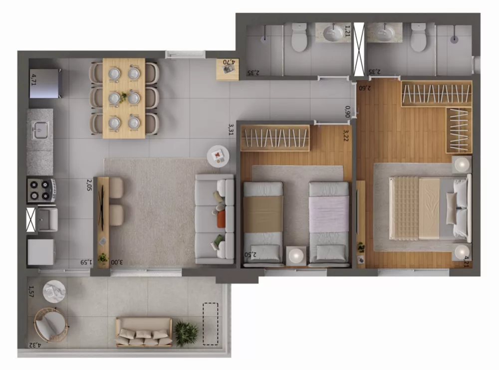 Apartamento, 2 quartos, 62 m² - Foto 12