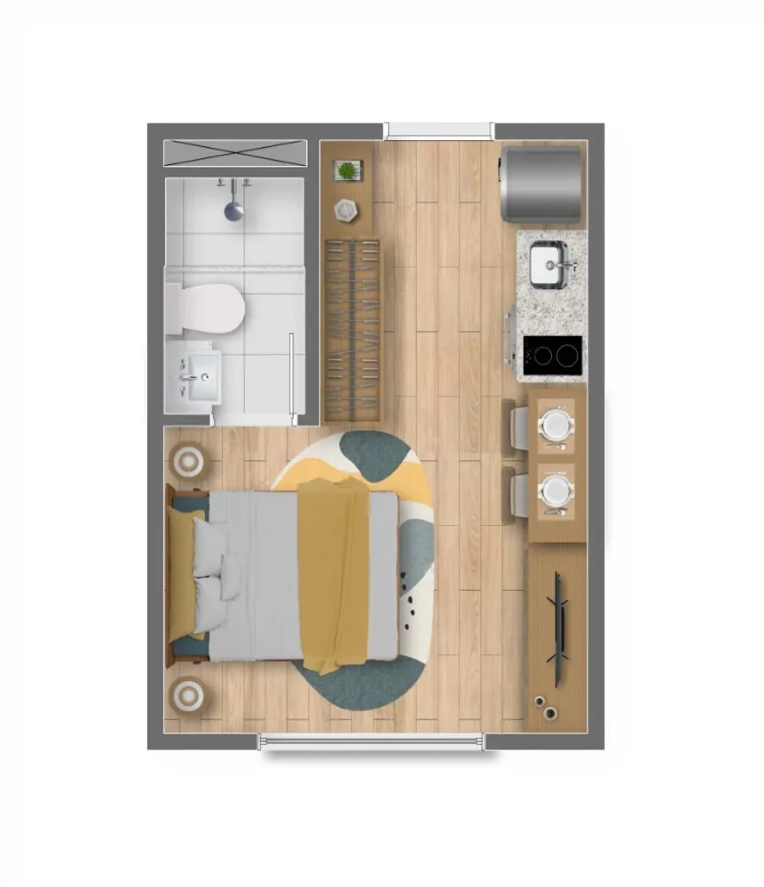 Apartamento, 1 quarto, 17 m² - Foto 3