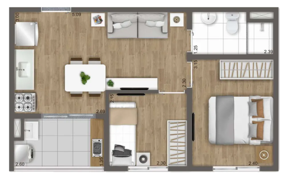Apartamento, 2 quartos, 42 m² - Foto 3