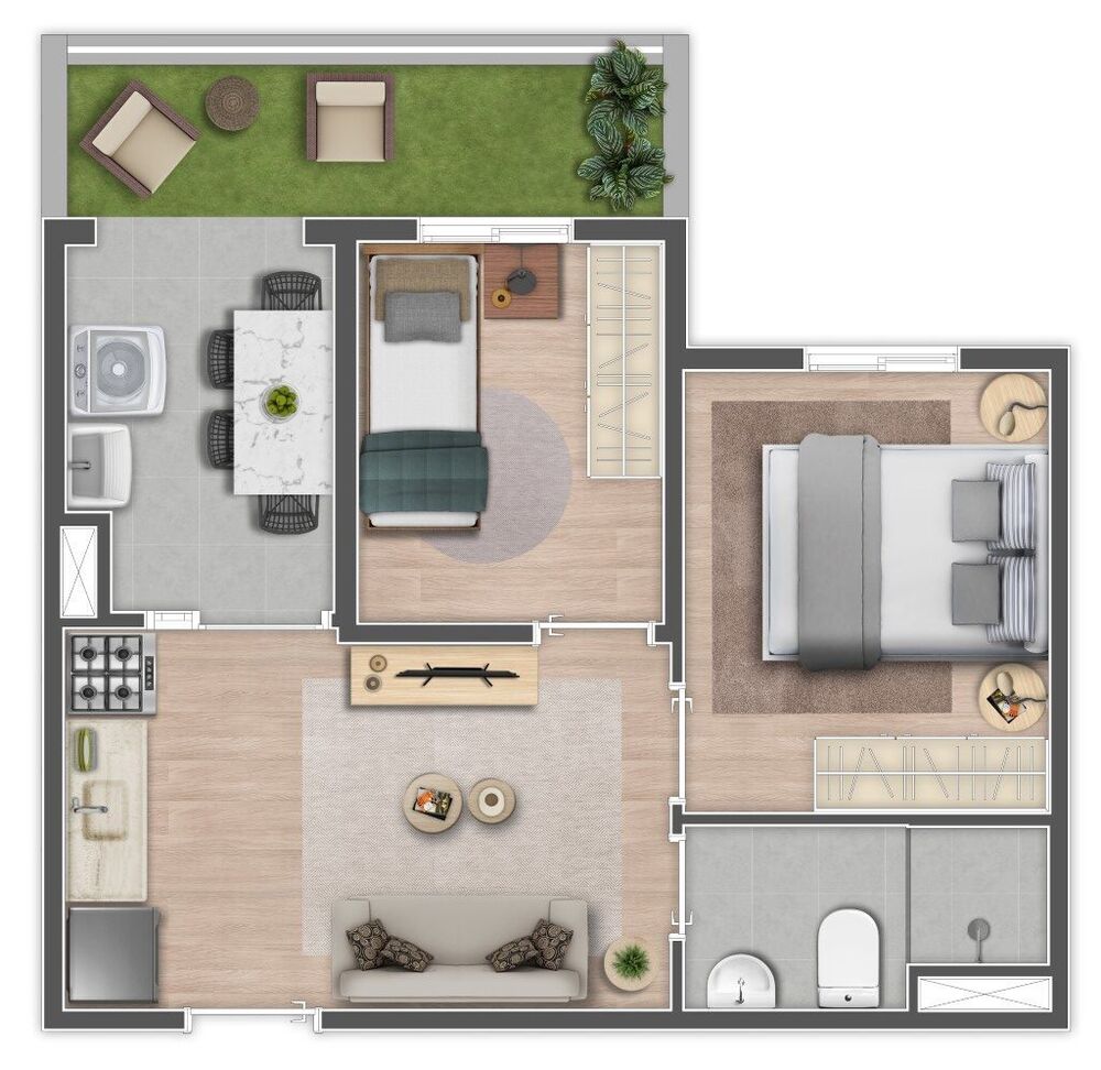 Apartamento, 2 quartos, 36 m² - Foto 2