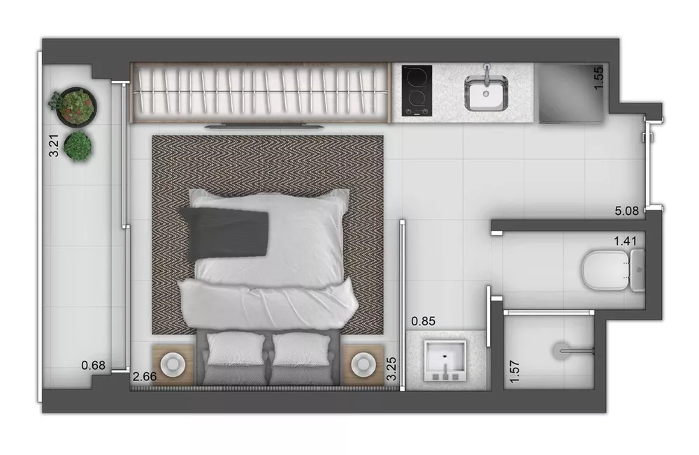 Apartamento, 1 quarto, 43 m² - Foto 7