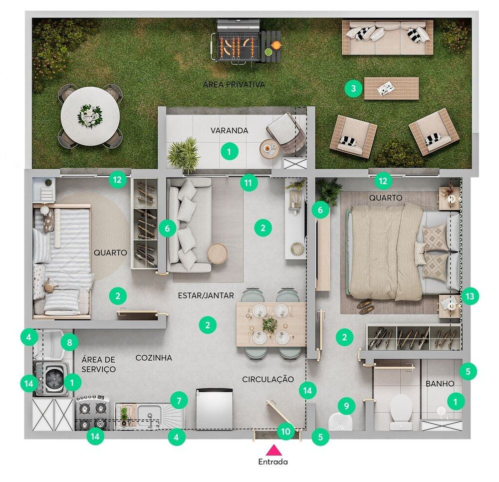 Apartamento, 2 quartos, 53 m² - Foto 3