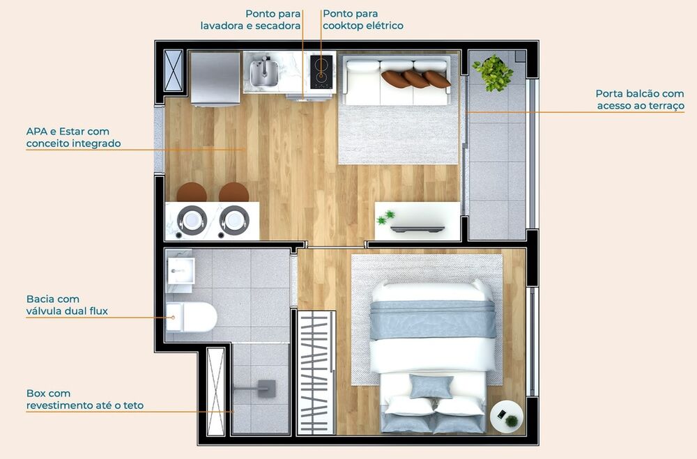 Cobertura, 1 quarto, 72 m² - Foto 3