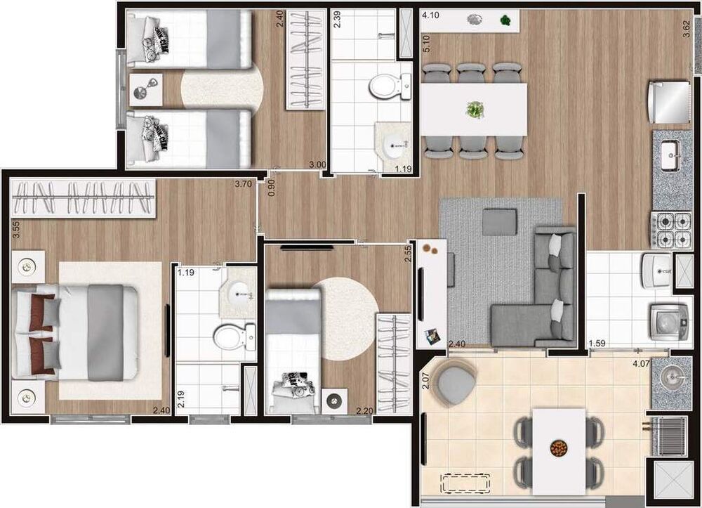 Apartamento, 2 quartos, 43 m² - Foto 7