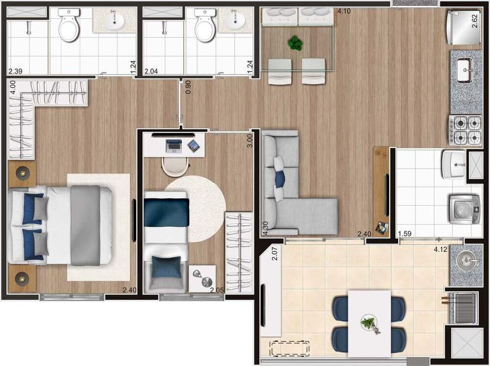 Apartamento, 2 quartos, 43 m² - Foto 9