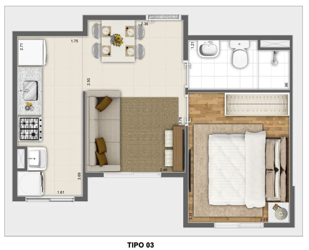 Apartamento, 2 quartos, 43 m² - Foto 13