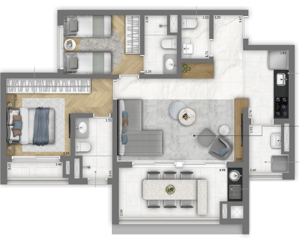 Apartamento, 2 quartos, 61 m² - Foto 10