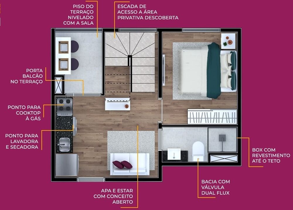 Apartamento, 1 quarto, 28 m² - Foto 2