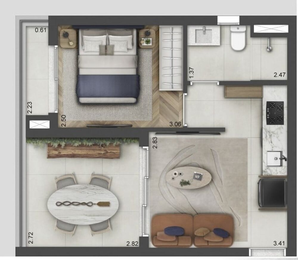 Apartamento, 1 quarto, 38 m² - Foto 2