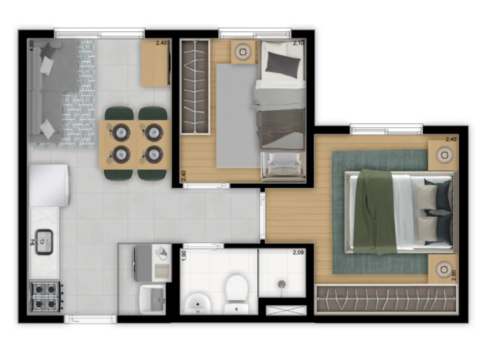 Apartamento, 2 quartos, 34 m² - Foto 1