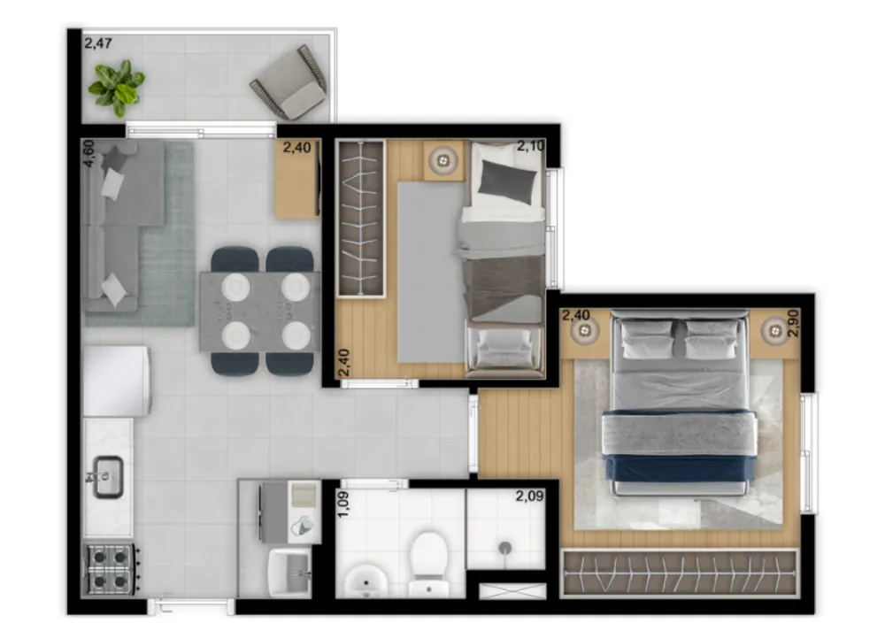 Apartamento, 2 quartos, 34 m² - Foto 4