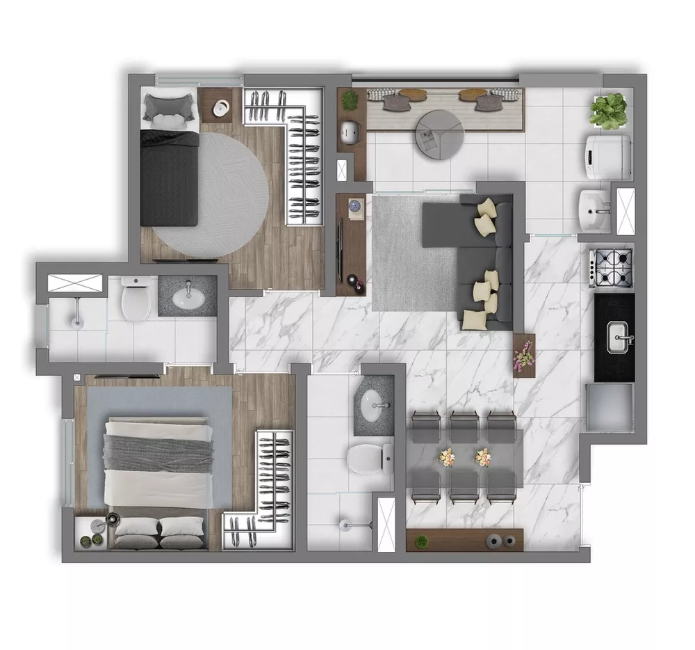 Apartamento, 3 quartos, 55 m² - Foto 4