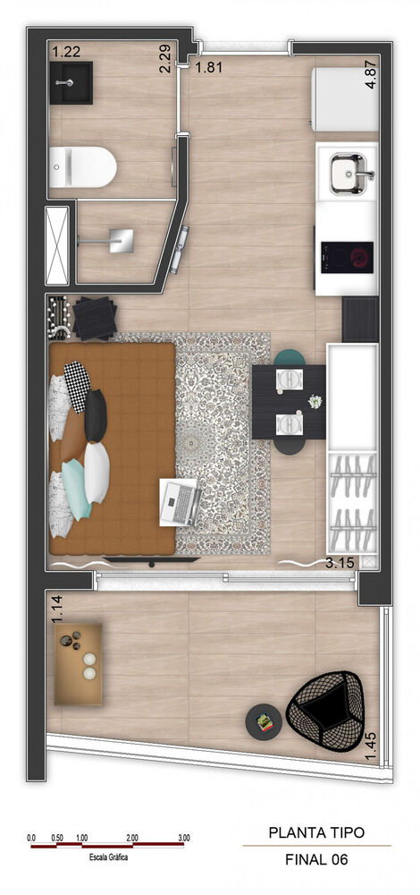Apartamento, 1 quarto, 22 m² - Foto 4