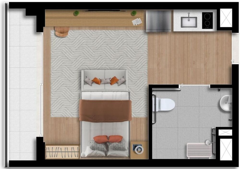 Apartamento, 1 quarto, 33 m² - Foto 8