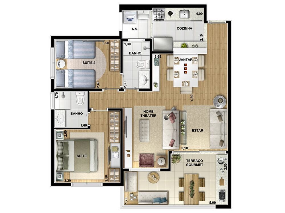 Cobertura, 2 quartos, 117 m² - Foto 9