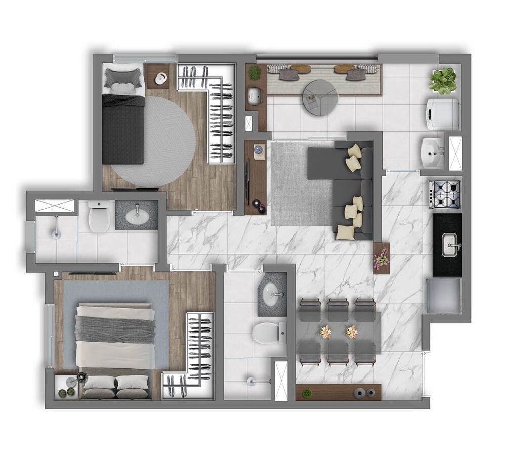Apartamento à venda com 2 quartos, 48m² - Foto 4