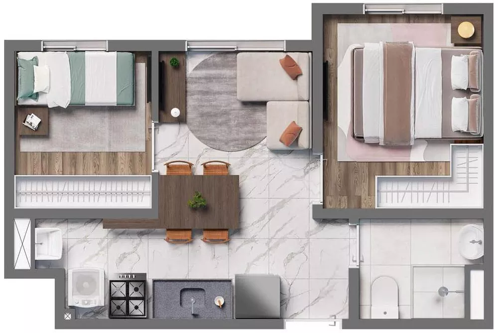 Apartamento, 2 quartos, 35 m² - Foto 3