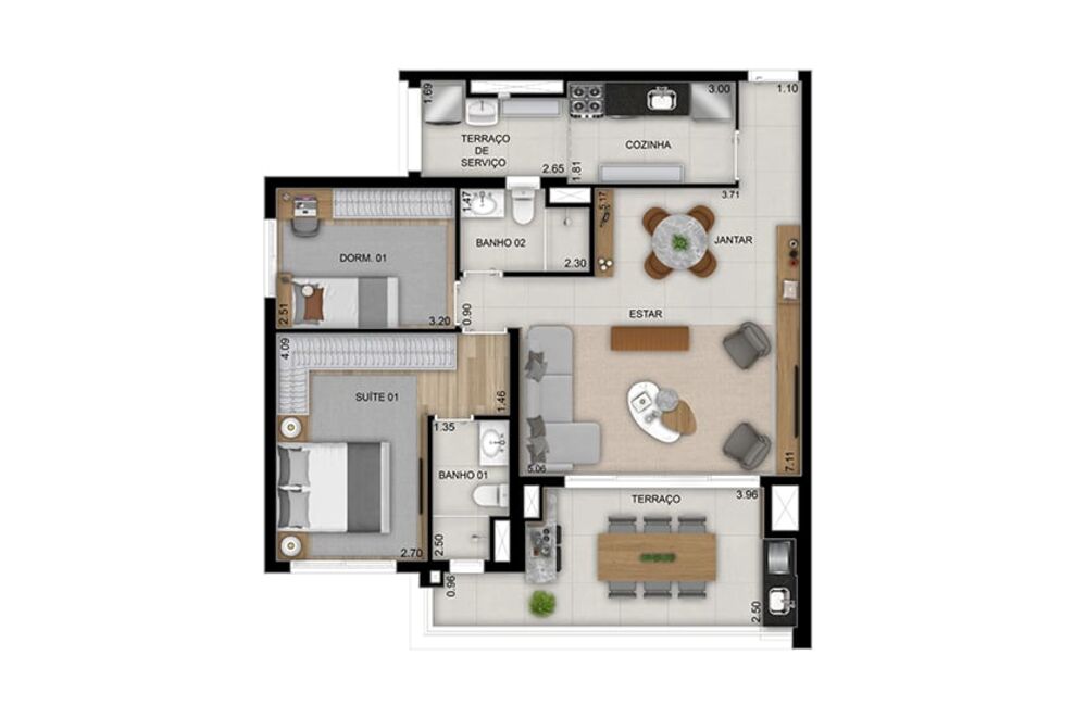 Apartamento à venda com 3 quartos, 91m² - Foto 4