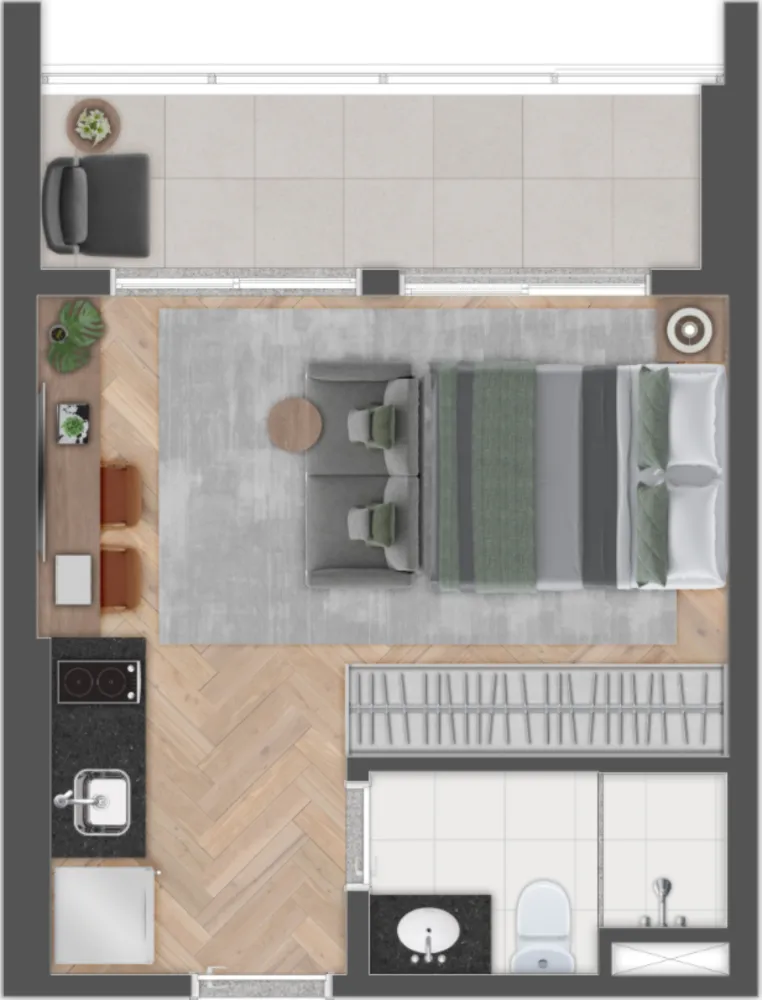 Apartamento, 1 quarto, 31 m² - Foto 1