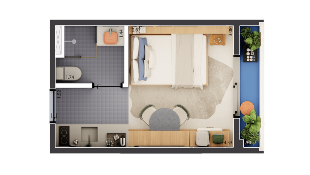 Apartamento, 1 quarto, 16 m² - Foto 3