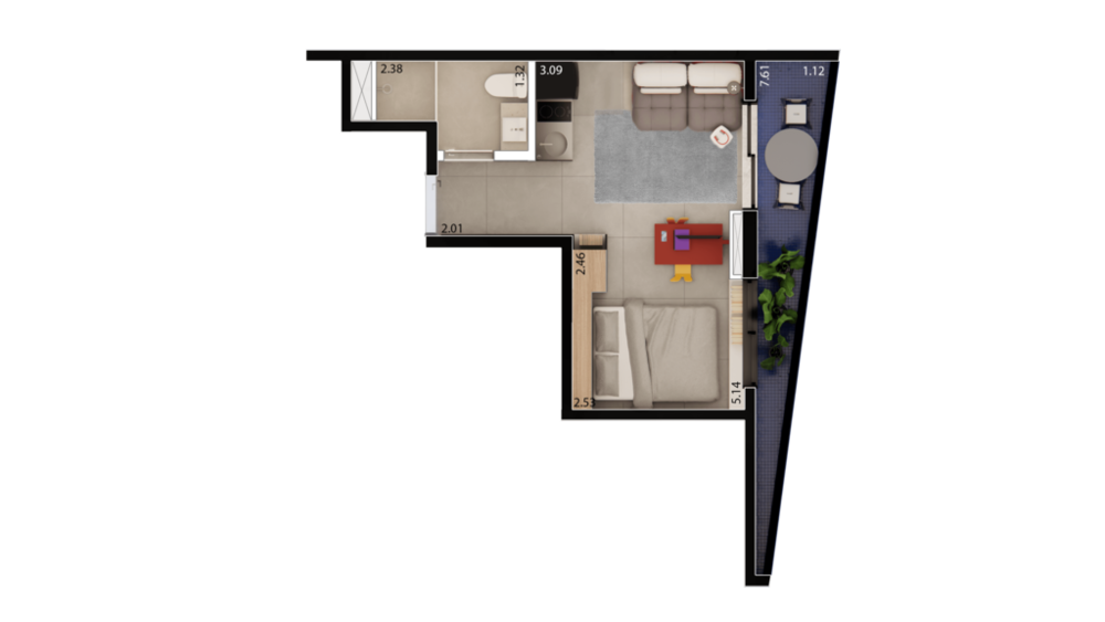 Apartamento, 1 quarto, 16 m² - Foto 4