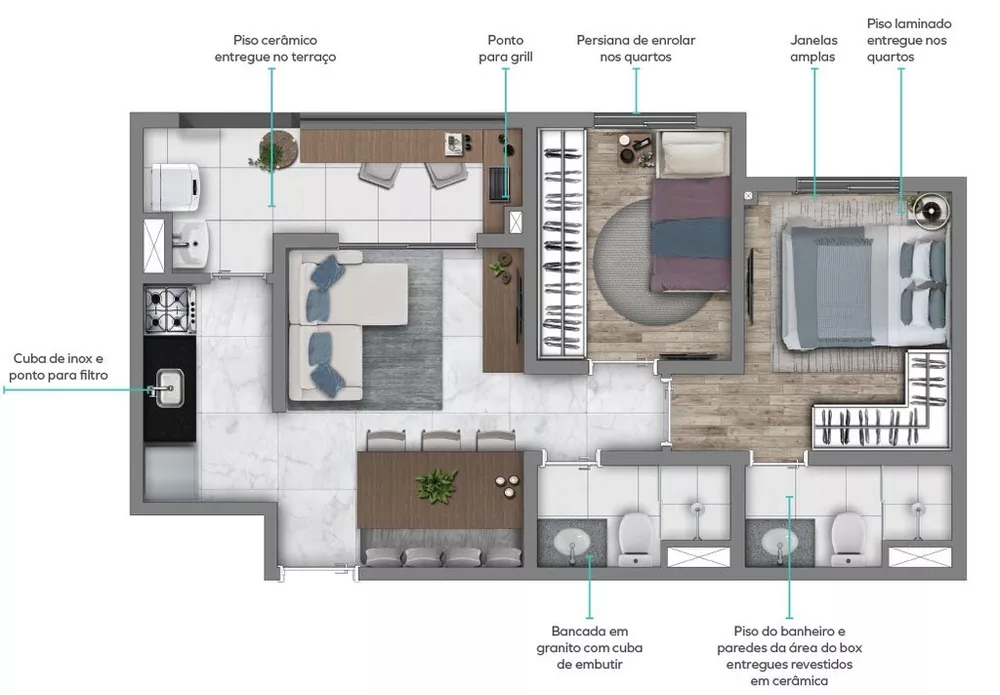 Apartamento, 3 quartos, 61 m² - Foto 15