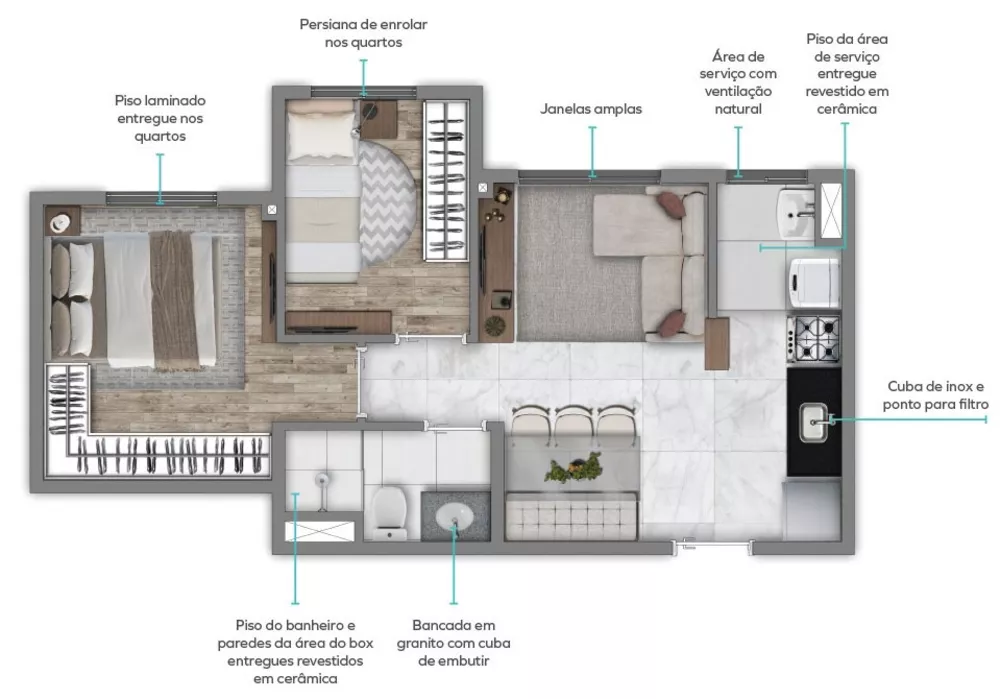 Apartamento, 3 quartos, 61 m² - Foto 18